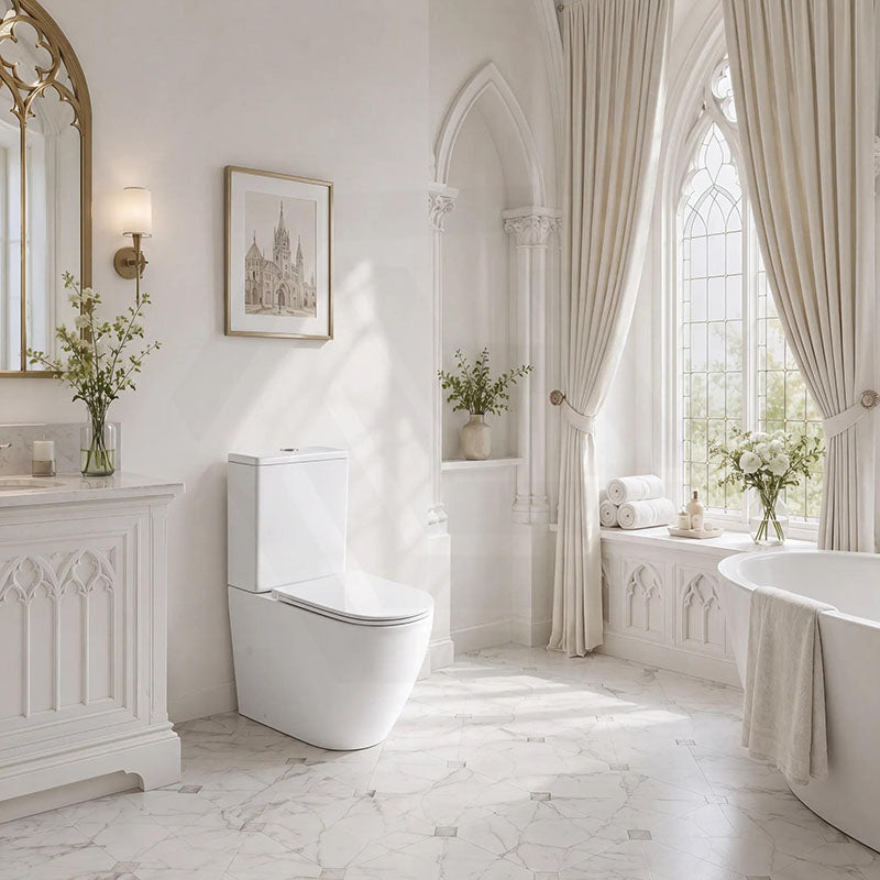 Bathroom Back To Wall Ceramic Toilet Suite Rimless Variant Colour Available 665x380x845mm