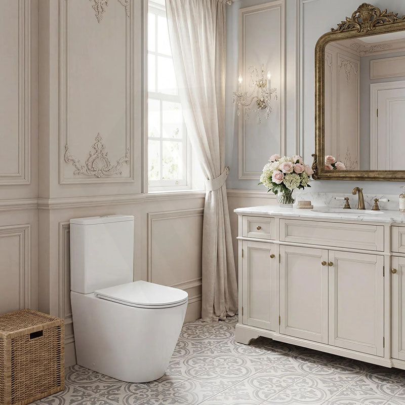 Bathroom Back To Wall Ceramic Toilet Suite Rimless Variant Colour Available 665x380x845mm