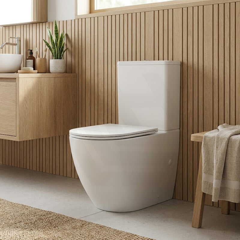 Rimless Tornado Ceramic Back to Wall Toilet Suite 665x380x845mm - Variant Colour