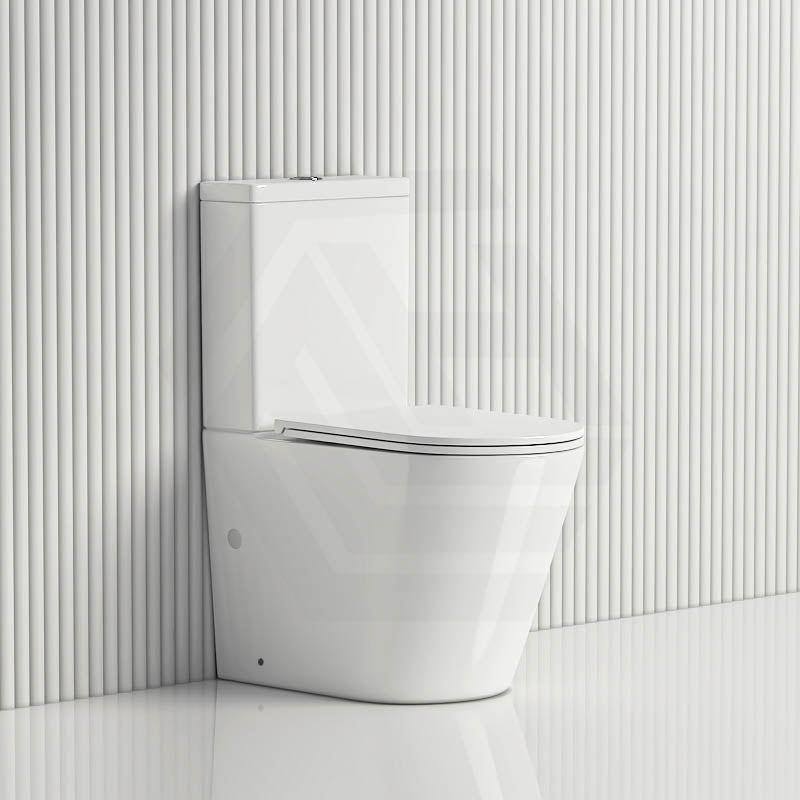 625x390x845mm Bathroom Back to Wall Rimless Tornado Toilet Suite Compact Design