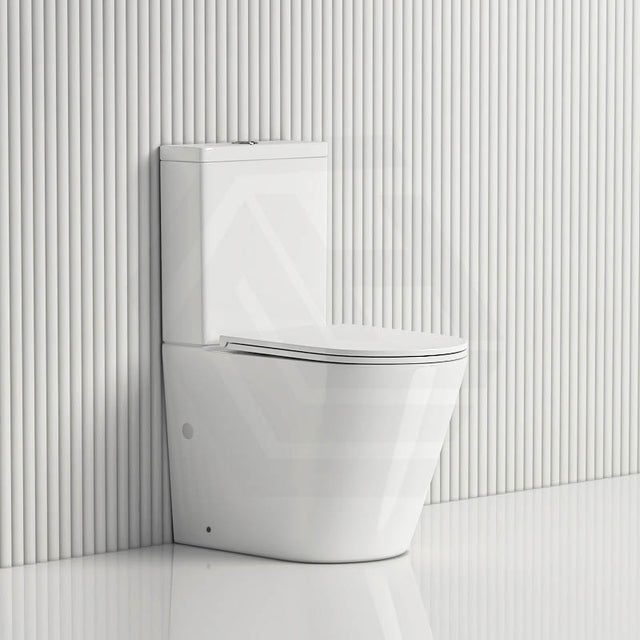 625x390x845mm Bathroom Back to Wall Rimless Tornado Toilet Suite Compact Design