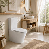 Rimless Tornado Back to Wall Toilet Suite Compact Design 620x385x835mm - Gloss White