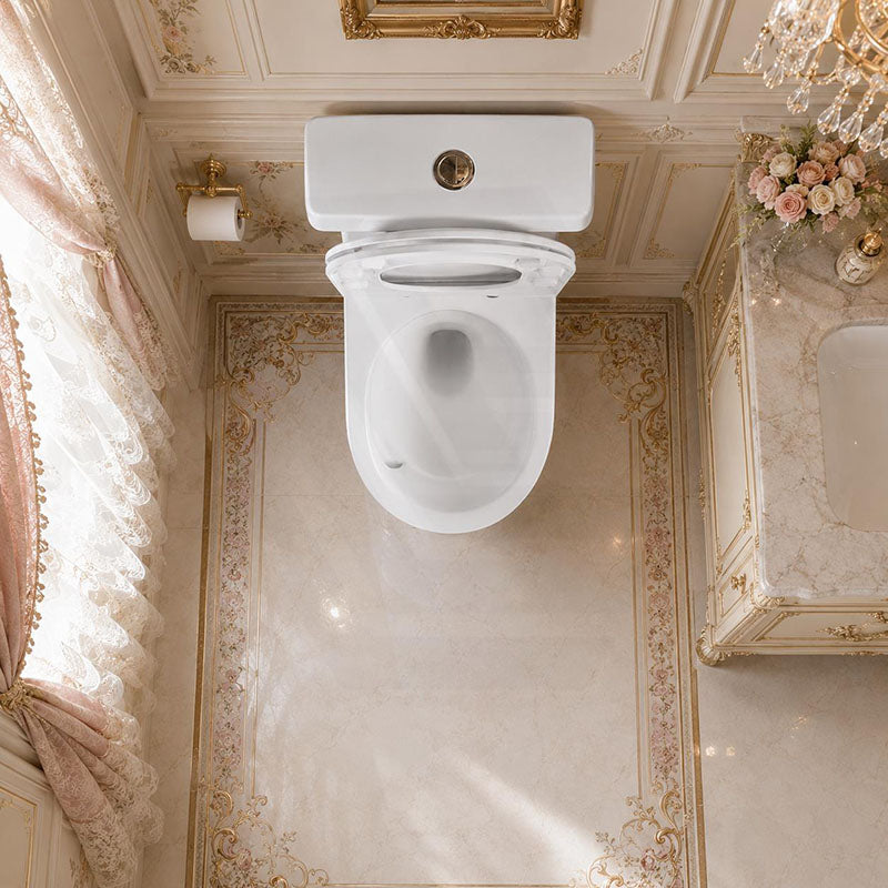Rimless Tornado Back to Wall Toilet Suite Compact Design 620x385x835mm - Gloss White