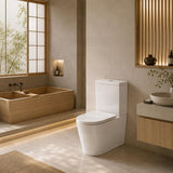 Rimless Tornado Back to Wall Toilet Suite Compact Design 620x385x835mm - Gloss White