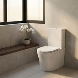 Bathroom Rimless Toilet Suite Comfort Height Back To Wall 670x360x870mm - Gloss White