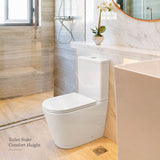 Bathroom Rimless Toilet Suite Comfort Height Back To Wall 670x360x870mm - Gloss White