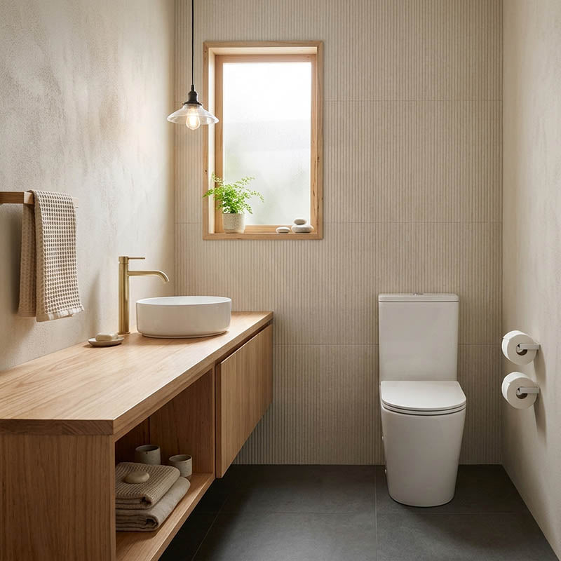 Bathroom Rimless Toilet Suite Comfort Height Back To Wall 670x360x870mm - Gloss White