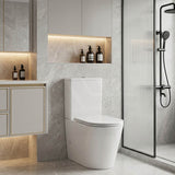 Bathroom Rimless Toilet Suite Comfort Height Back To Wall 670x360x870mm - Gloss White