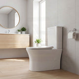 Bathroom Back To Wall Toilet Suite Rimless Slim Duraplas Seat Ceramic 665x395x850mm - Gloss White