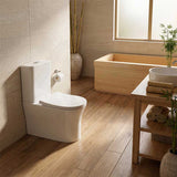 Bathroom Back To Wall Toilet Suite Rimless Slim Duraplas Seat Ceramic 665x395x850mm - Gloss White