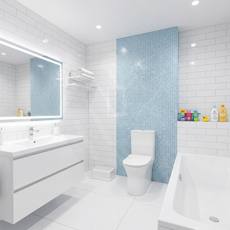 Bathroom Back To Wall Toilet Suite Rimless Slim Duraplas Seat Ceramic 665x395x850mm - Gloss White
