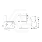 680x415x870mm Bathroom Back to Wall Rimless Tornado Toilet Suite Extra Large Pan