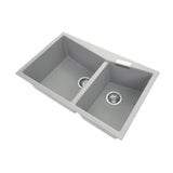 800X500X220mm Carysil Concrete Grey Double Bowl Granite Kitchen Laundry Sink Top/ Flush Mount
