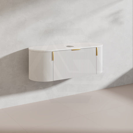 1200mm Carysil Plywood Wall Hung Floating Vanity 12 O'clock/NO Tap Hole with Center Waste Hole Stone Top In Various Color