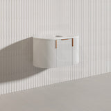 750mm Carysil Plywood Wall Hung Floating Vanity 12 O'clock/NO Tap Hole with Center Waste Hole Stone Top Brushed Gold Handle Included - Various Color