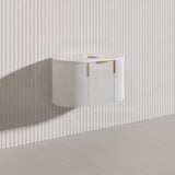 750mm Carysil Plywood Wall Hung Floating Vanity 12 O'clock/NO Tap Hole with Center Waste Hole Stone Top Brushed Gold Handle Included - Various Color