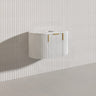 750mm Carysil Plywood Wall Hung Floating Vanity 12 O'clock/NO Tap Hole with Center Waste Hole Stone Top Brushed Gold Handle Included - Various Color