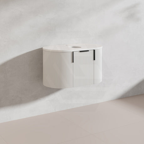 750mm Carysil Plywood Wall Hung Floating Vanity 12 O'clock/NO Tap Hole with Center Waste Hole Stone Top In Various Color