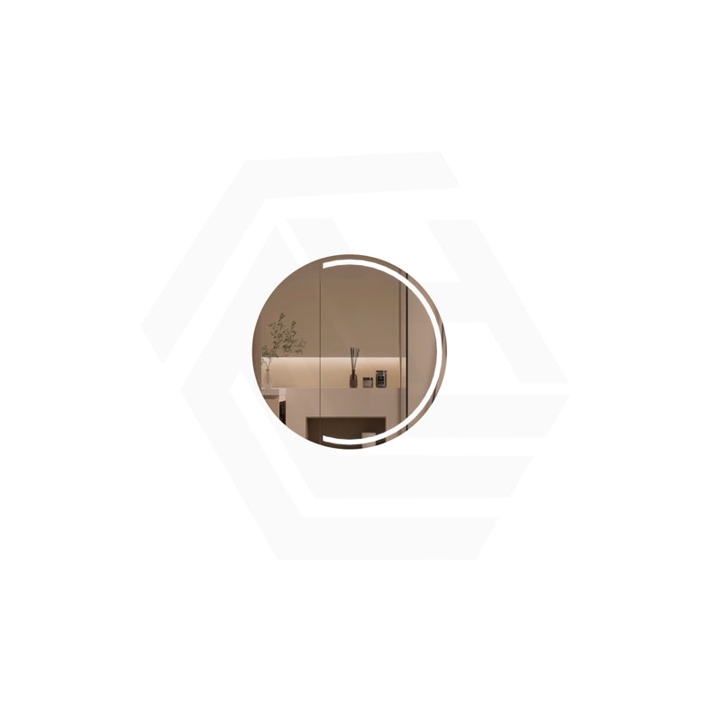 800x800x150mm Carysil Orbit Round Mirror Plywood Motion Sensor LED Shaving Cabinet Matt White