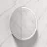 800x800x150mm Carysil Orbit Round Mirror Plywood Motion Sensor LED Shaving Cabinet Matt White/Walnut