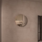 800x800x150 Carysil Orbit Round Mirror Plywood Shaving Mirror Cabinet Walnut