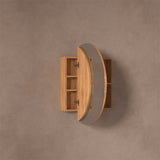 800x800x150 Carysil Orbit Round Mirror Plywood Shaving Mirror Cabinet Walnut