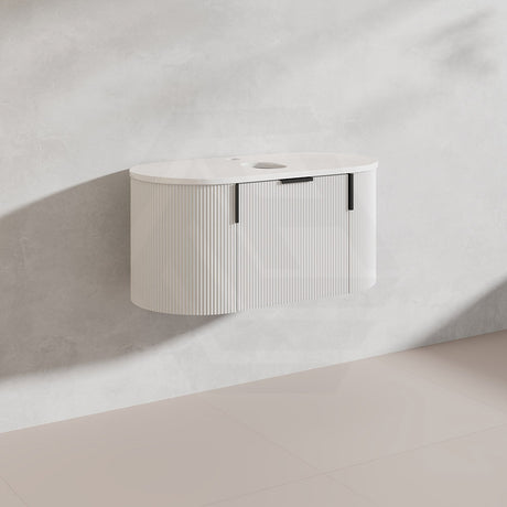 900mm Carysil Plywood Wall Hung Floating Vanity 12 O'clock/NO Tap Hole with Center Waste Hole Stone Top In Various Color