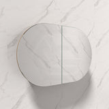 900/1200mm Carysil Plywood Oval Wall Hung Shaving Cabinet Walnut Finish for Bathroom