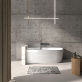 1500/1700Mm Carysil Gina Left Corner Back To Wall Bathtub Gloss White No Overflow Bathtubs