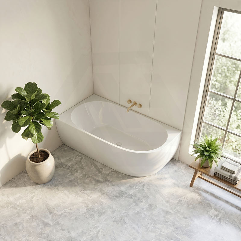 Carysil Gina Left / Right Corner Back to Wall Bathtub NO Overflow 1500/1700mm - Gloss White