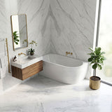 Carysil Gina Left / Right Corner Back to Wall Bathtub NO Overflow 1500/1700mm - Gloss White