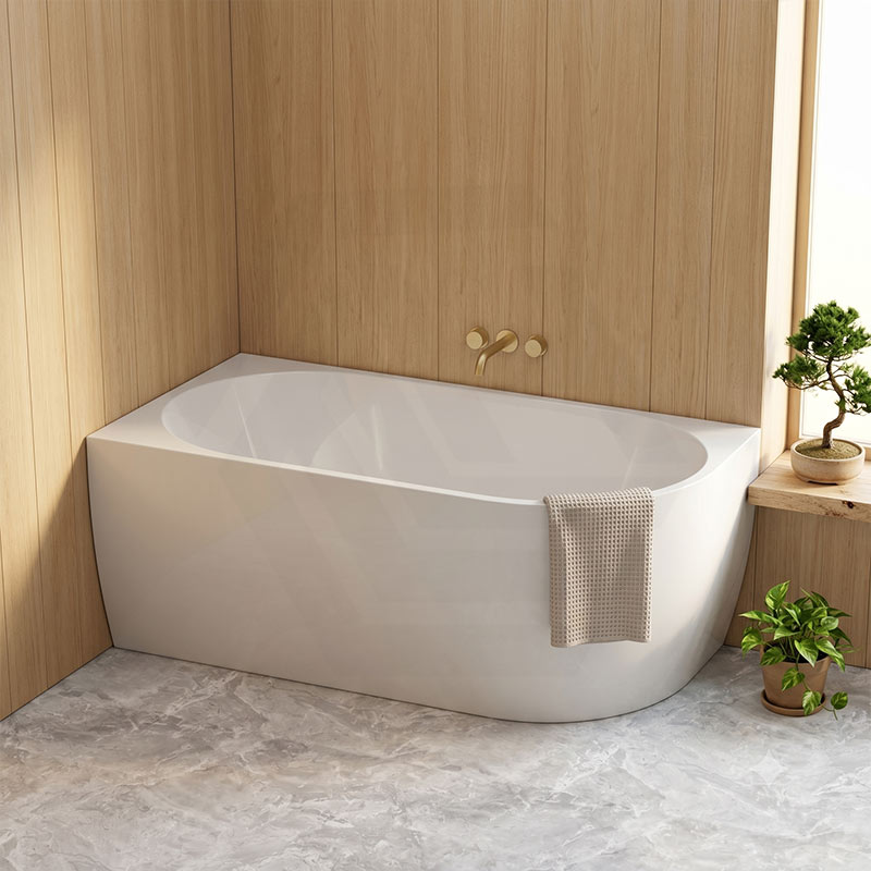 Carysil Gina Left / Right Corner Back to Wall Bathtub NO Overflow 1500/1700mm - Gloss White