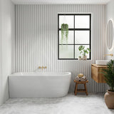 Carysil Gina Left / Right Corner Back to Wall Bathtub NO Overflow 1500/1700mm - Gloss White