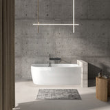 1500/1700Mm Carysil Gina Right Corner Back To Wall Bathtub Gloss White No Overflow Bathtubs