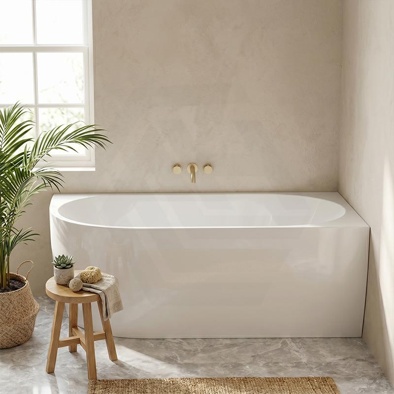 Carysil Gina Left / Right Corner Back to Wall Bathtub NO Overflow 1500/1700mm - Gloss White