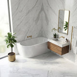 Carysil Gina Left / Right Corner Back to Wall Bathtub NO Overflow 1500/1700mm - Gloss White