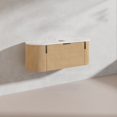 1200mm Carysil Plywood Wall Hung Floating Vanity 12 O'clock/NO Tap Hole with Center Waste Hole Stone Top In Various Color