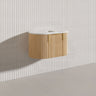 750mm Carysil Plywood Wall Hung Floating Vanity 12 O'clock/NO Tap Hole with Center Waste Hole Stone Top Brushed Gold Handle Included - Various Color