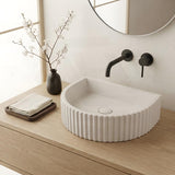 Carysil Arch Above Counter Concrete Basin Fluted for Bathroom 465x360x119mm - Matte Cream