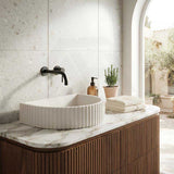 Carysil Arch Above Counter Concrete Basin Fluted for Bathroom 465x360x119mm - Matte Cream