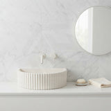 Carysil Arch Above Counter Concrete Basin Fluted for Bathroom 465x360x119mm - Matte Cream