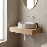 Carysil Arch Above Counter Concrete Basin Fluted for Bathroom 465x360x119mm - Matte Cream