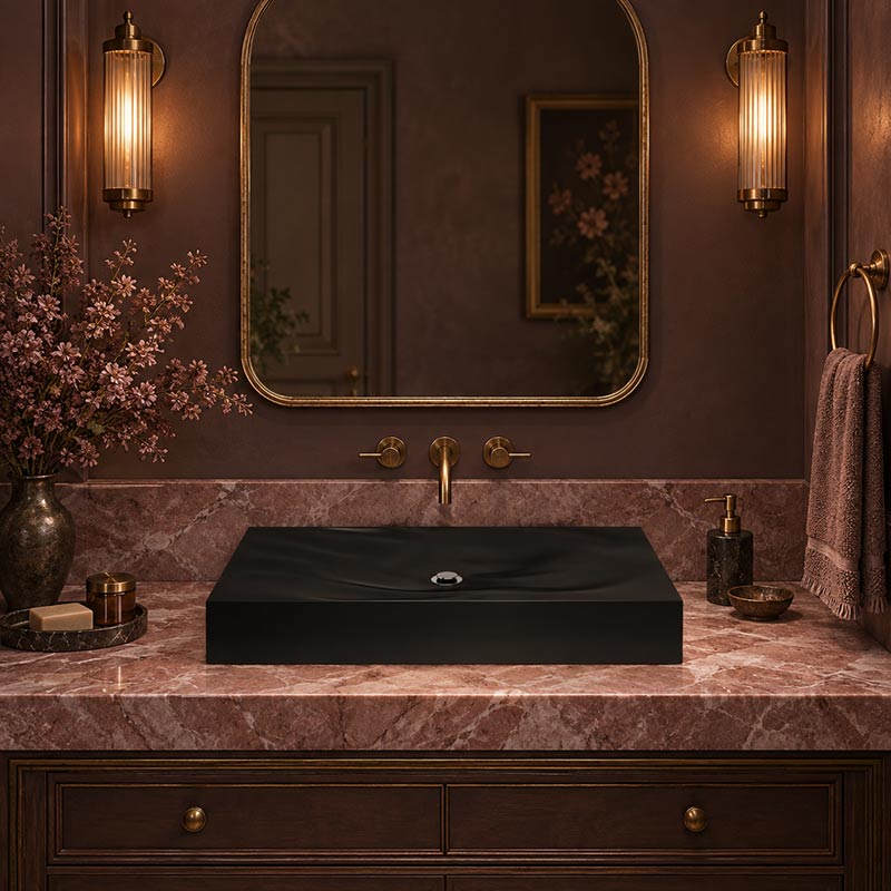 Dune Above Counter Wash Basin Sani-Quartz Composite High-end 815x465x130mm - Colours Available