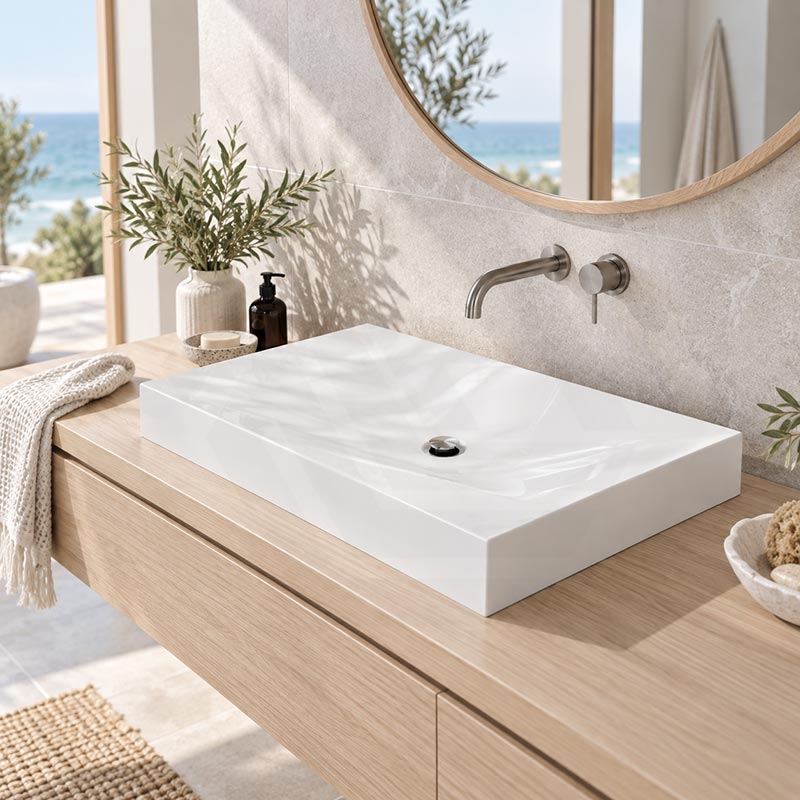 Dune Above Counter Wash Basin Sani-Quartz Composite High-end 815x465x130mm - Colours Available