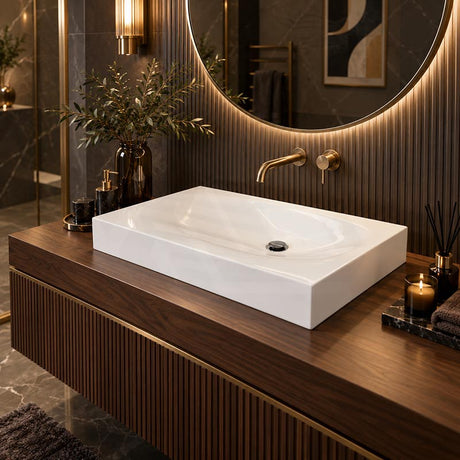 Dune Above Counter Wash Basin Sani-Quartz Composite High-end 815x465x130mm - Colours Available