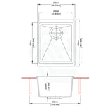 370X460X200mm Carysil Black Single Bowl Granite Kitchen/ Laundry Sink Top/ Under Mount Kitchen