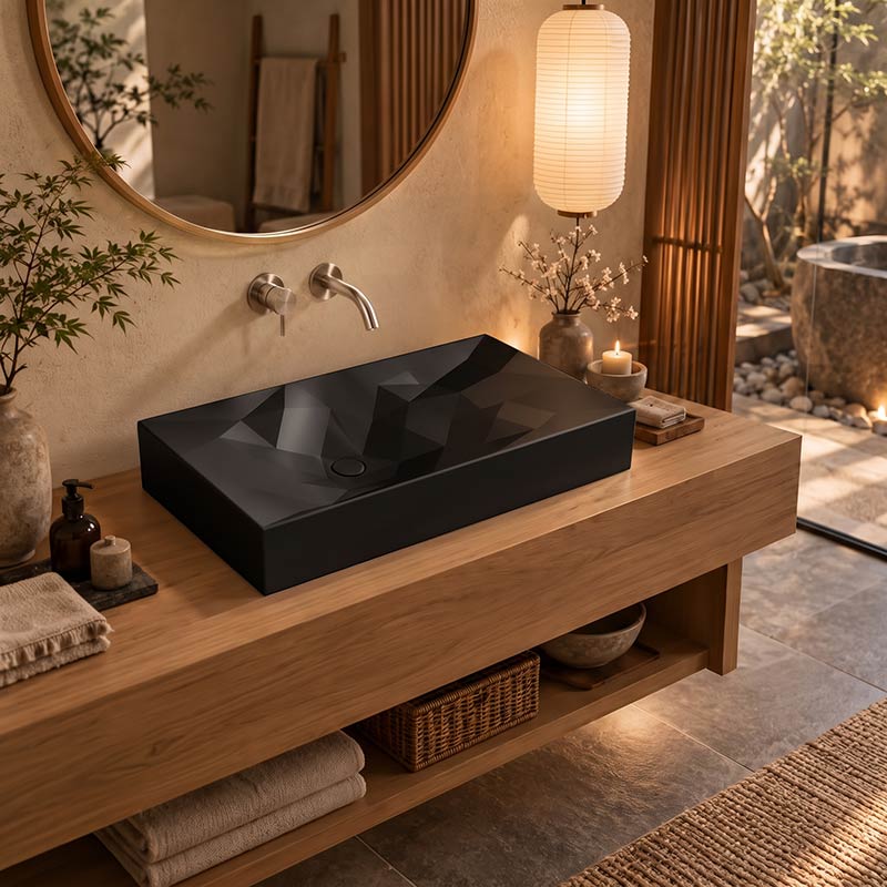 Kristall Above Counter Basin Bathroom Wash Basin Sani-Quartz Composite High-end 715x415x130mm - In Various Colour