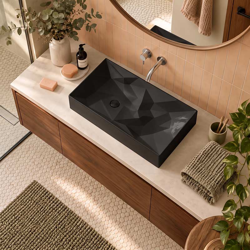 Kristall Above Counter Basin Bathroom Wash Basin Sani-Quartz Composite High-end 715x415x130mm - In Various Colour