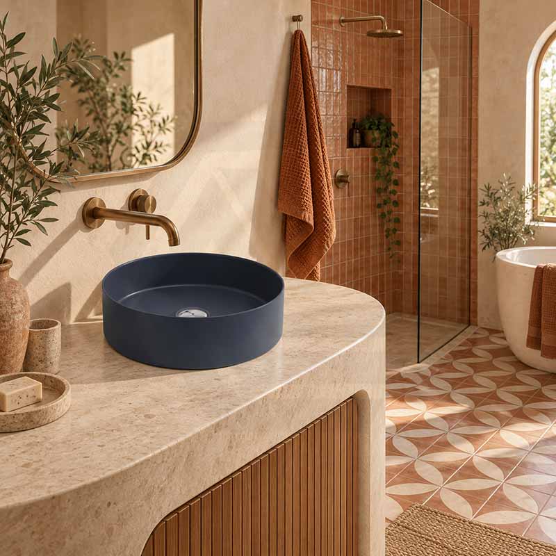 Carysil Round Above Counter Ceramic Basin 360x360x120mm - Variant Colour Available