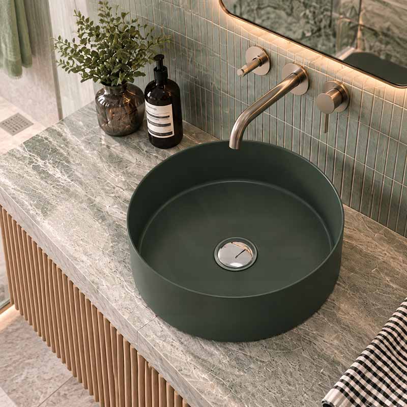 Carysil Round Above Counter Ceramic Basin 360x360x120mm - Variant Colour Available
